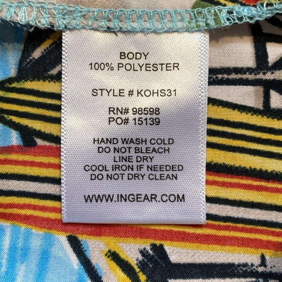 INgear Hawaiian Tropical Surf Shirt Short Sleeve Colorful Palm Size XL - Picture 9 of 10